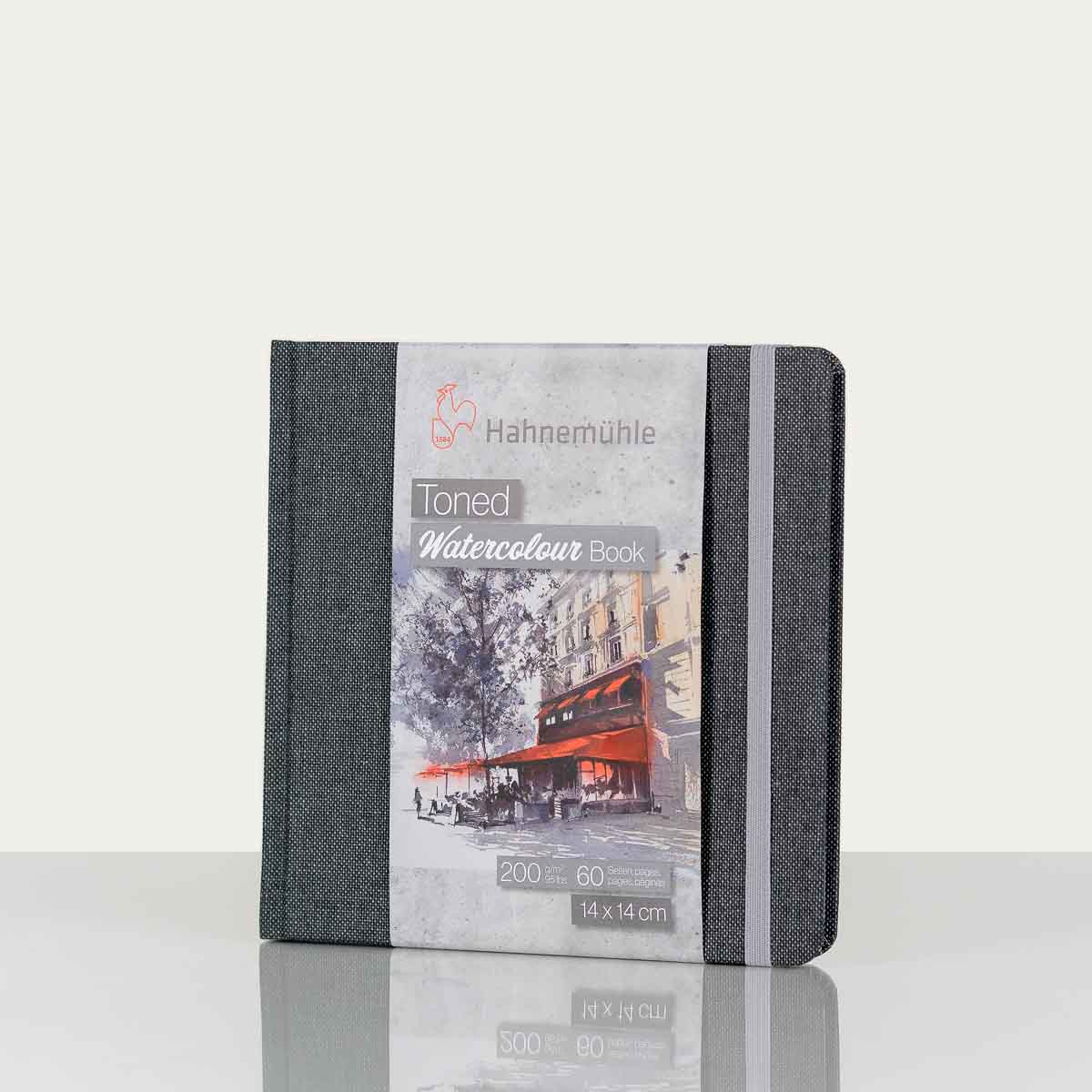 Traditional Hahnemuhle Toned Watercolour Book Grey 200gsm 14x14cm 30sheets/60pages