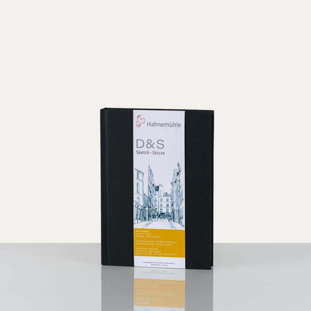 The Print House  Traditional Hahnemuhle SketchBook “D&S” black * 140gsm  DIN A4 portrait (80 Sheets)