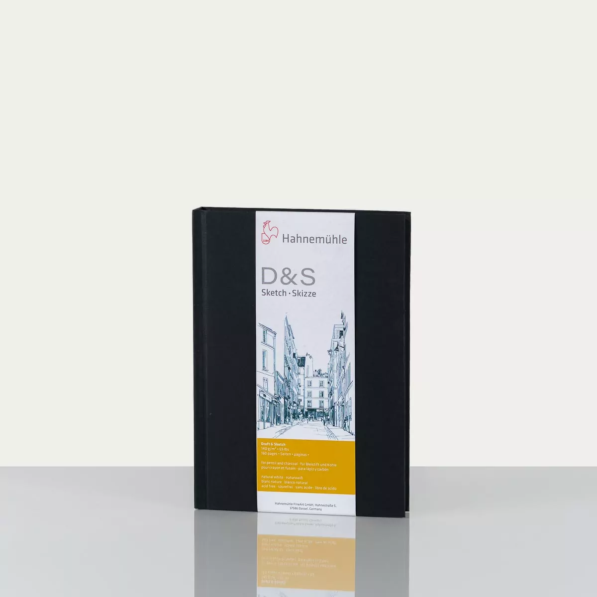 Traditional Hahnemuhle SketchBook “D&S” black * 140gsm DIN A4 portrait  (80 Sheets)