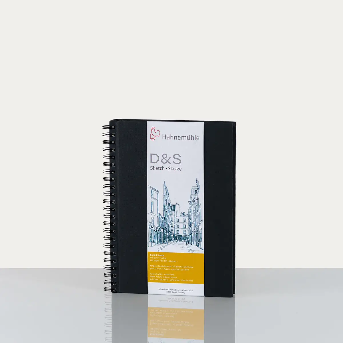 Traditional Hahnemuhle SketchBook "D&S" black * 140gsm DIN A4 portrait  (80 Sheets)