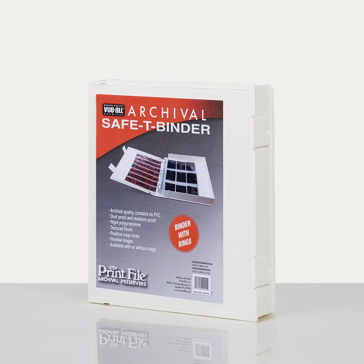 Print File White Safe-T-Binder